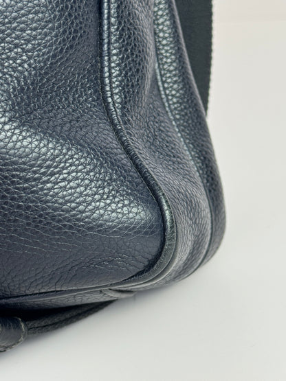 PRADA Pocket Leather Messenger Navy