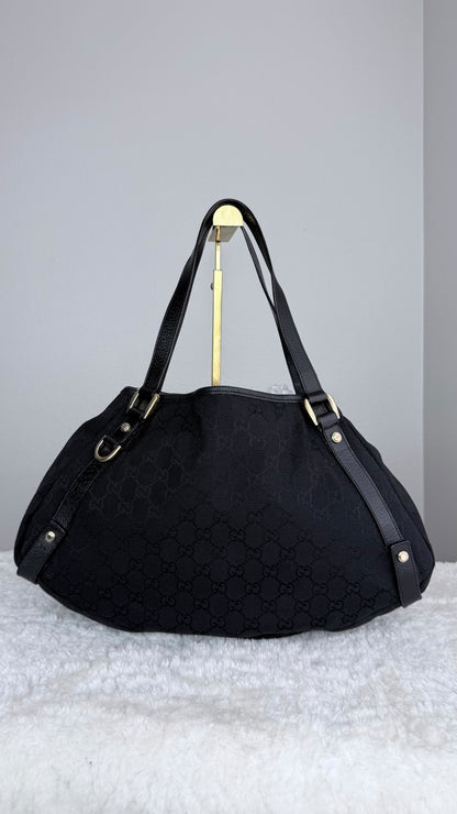 GUCCI Hobo Abbey GG Canvas Black