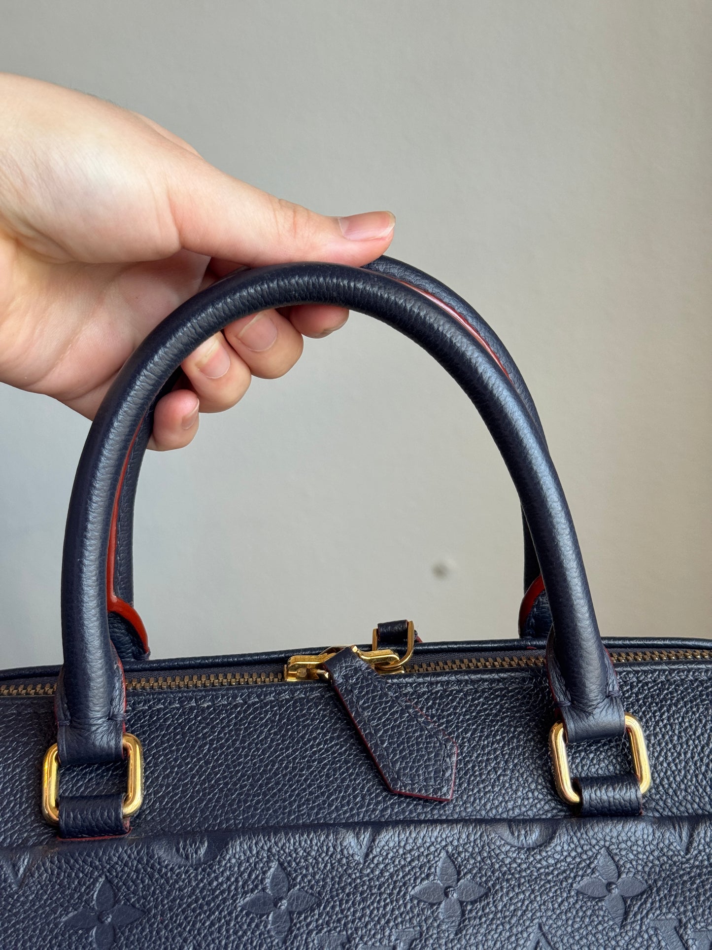 LOUIS VUITTON speedy25 Bandoulière Monogram Empreine  Leather Navy