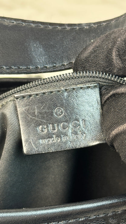 Gucci Jackie Hobo GG Canvas Shoulder Bag Black (Vintage)