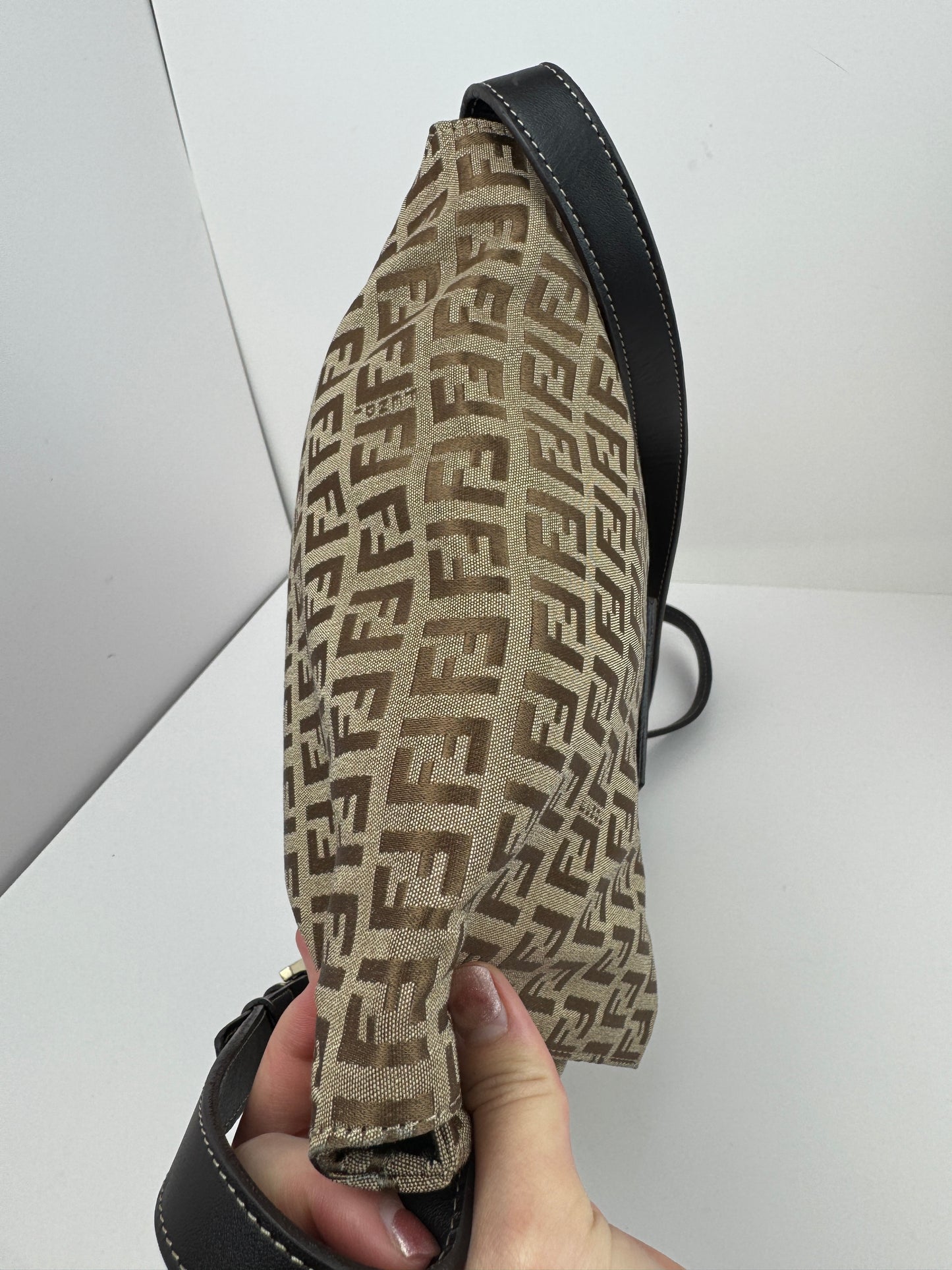 FENDI FF Monogram Crossbody Brown Bag