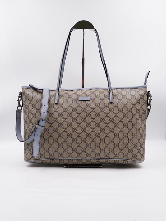 Gucci Convertible Zip Tote GG Coated Canvas with leather medium