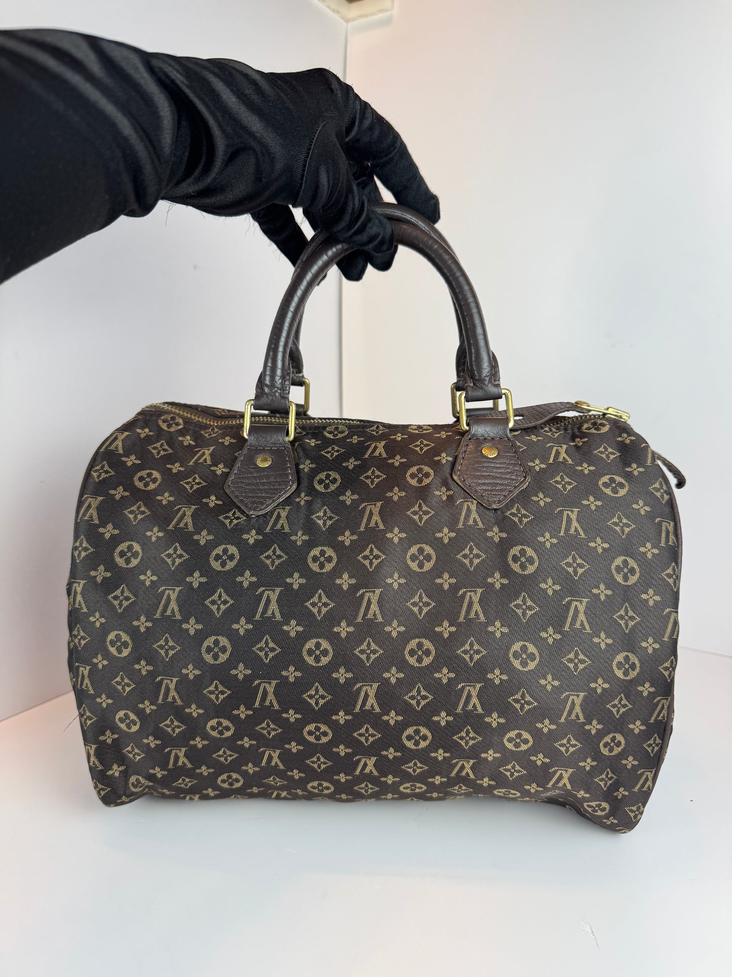 Louis vuitton speedy 30 mini lin Dark brown canvas