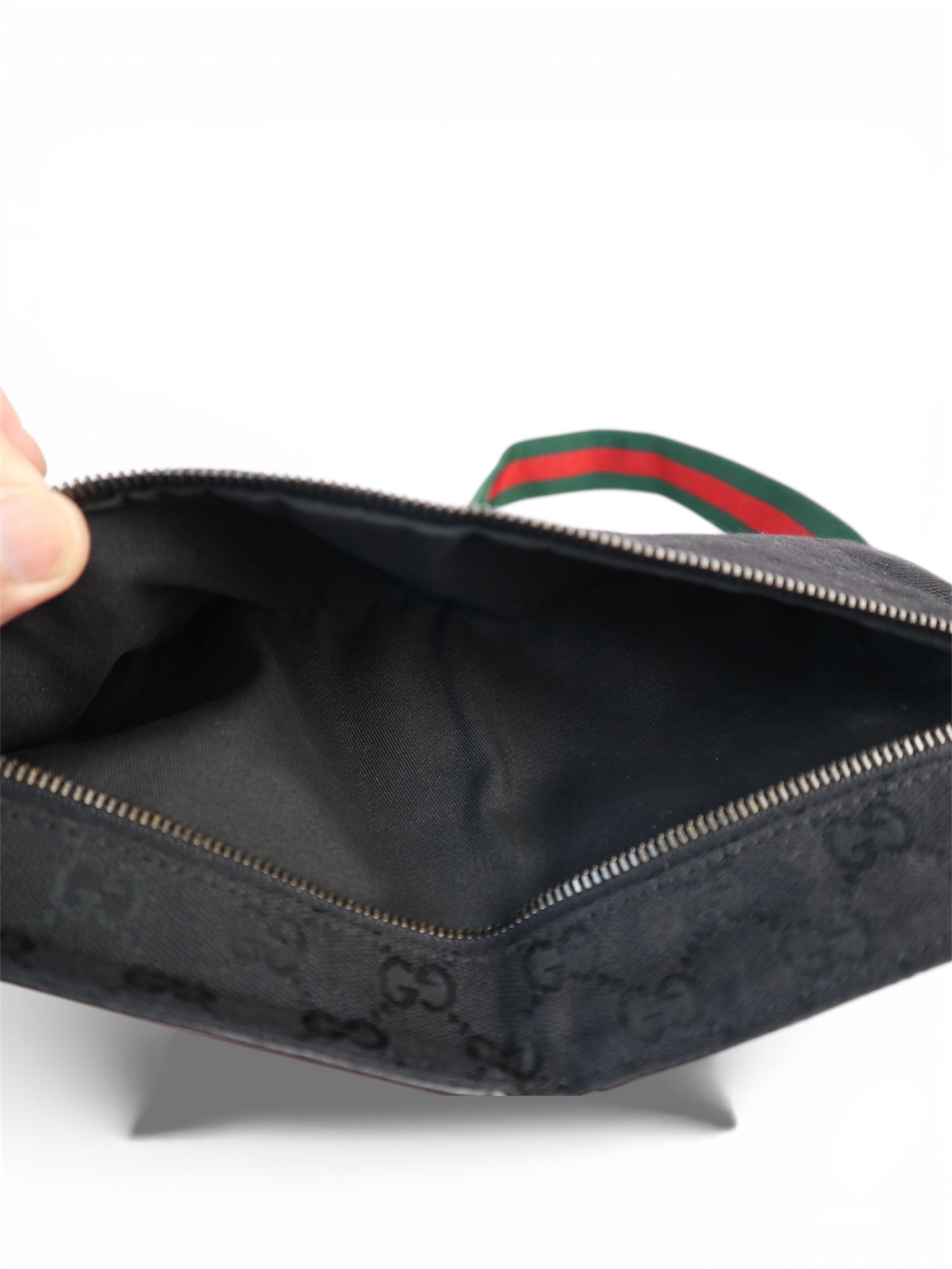 Gucci Double Belt Bag Web Strap Black