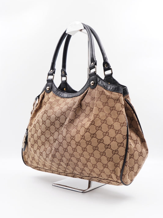 GUCCI Sukey Hobo Monogram GG Canvas Black