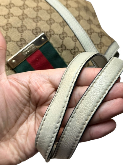 Gucci web New Ladies Hobo or tote GG Canvas white