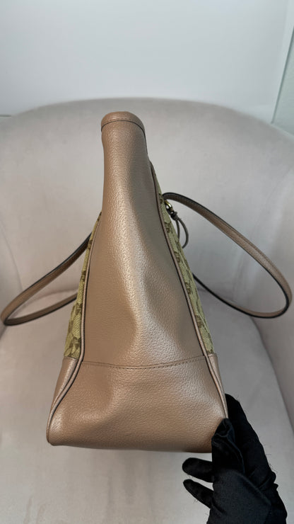 Gucci Bree GG Canvas Tote Shoulder Bag Nude