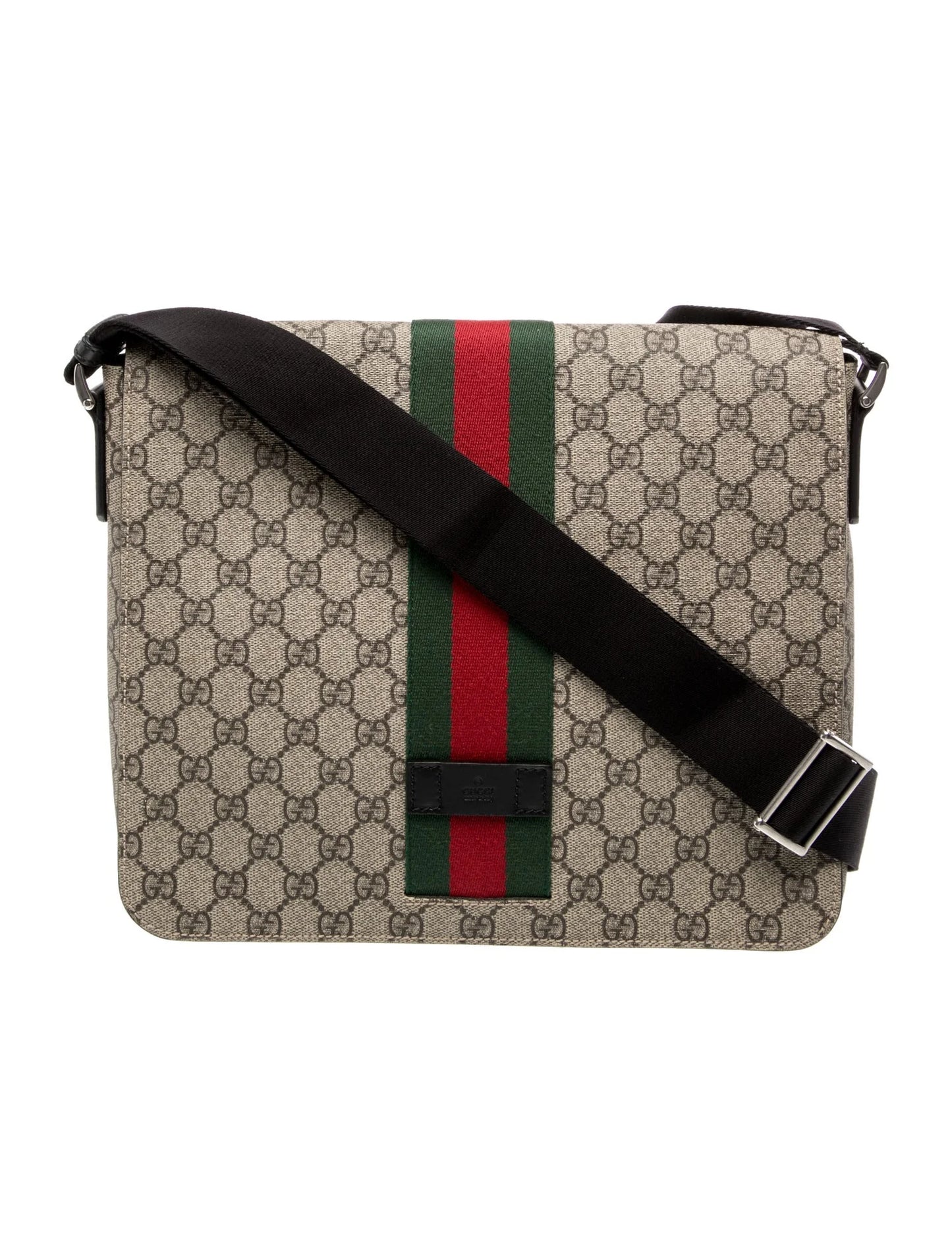 Gucci Web Flap Messenger GG Supreme Coated Canvas