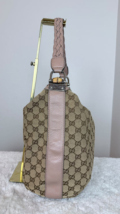 Gucci Bamboo Hobo GG Canvas Shoulder bag