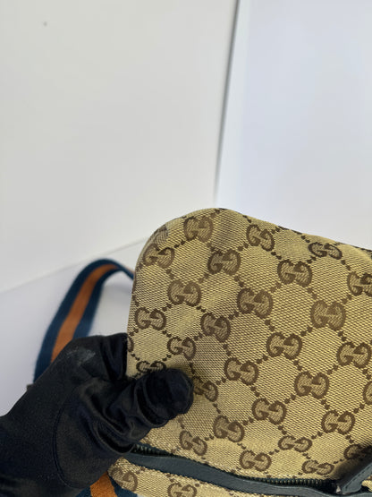 GUCCI Web Belt bag GG Canvas Navy Blue