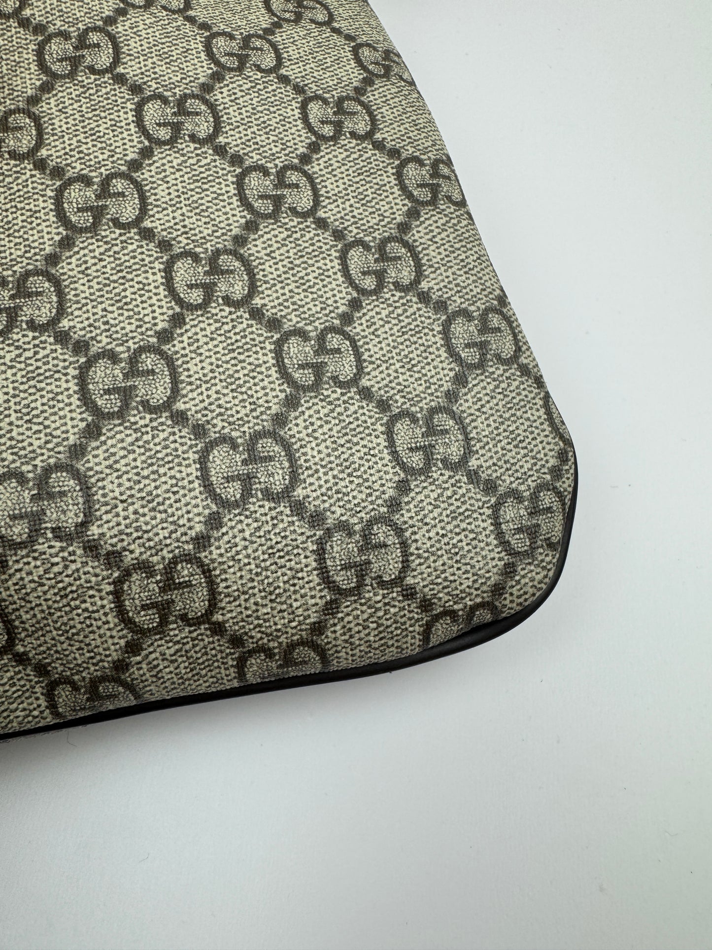 Gucci Flat Zip Top Messenger Coated Canvas Brown