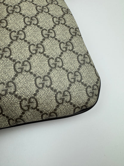 Gucci Flat Zip Top Messenger Coated Canvas Brown