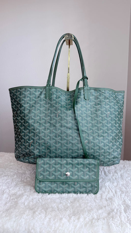 GOYARD Saint Louis Tote Coated Canvas PM Green