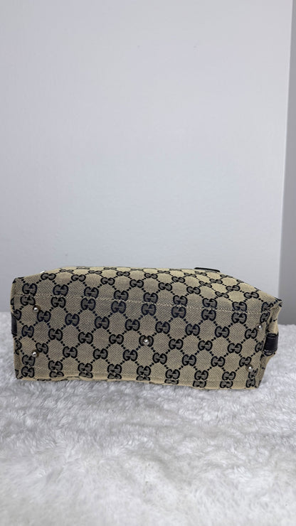 GUCCI Web Boston Pop GG Canvas Navy