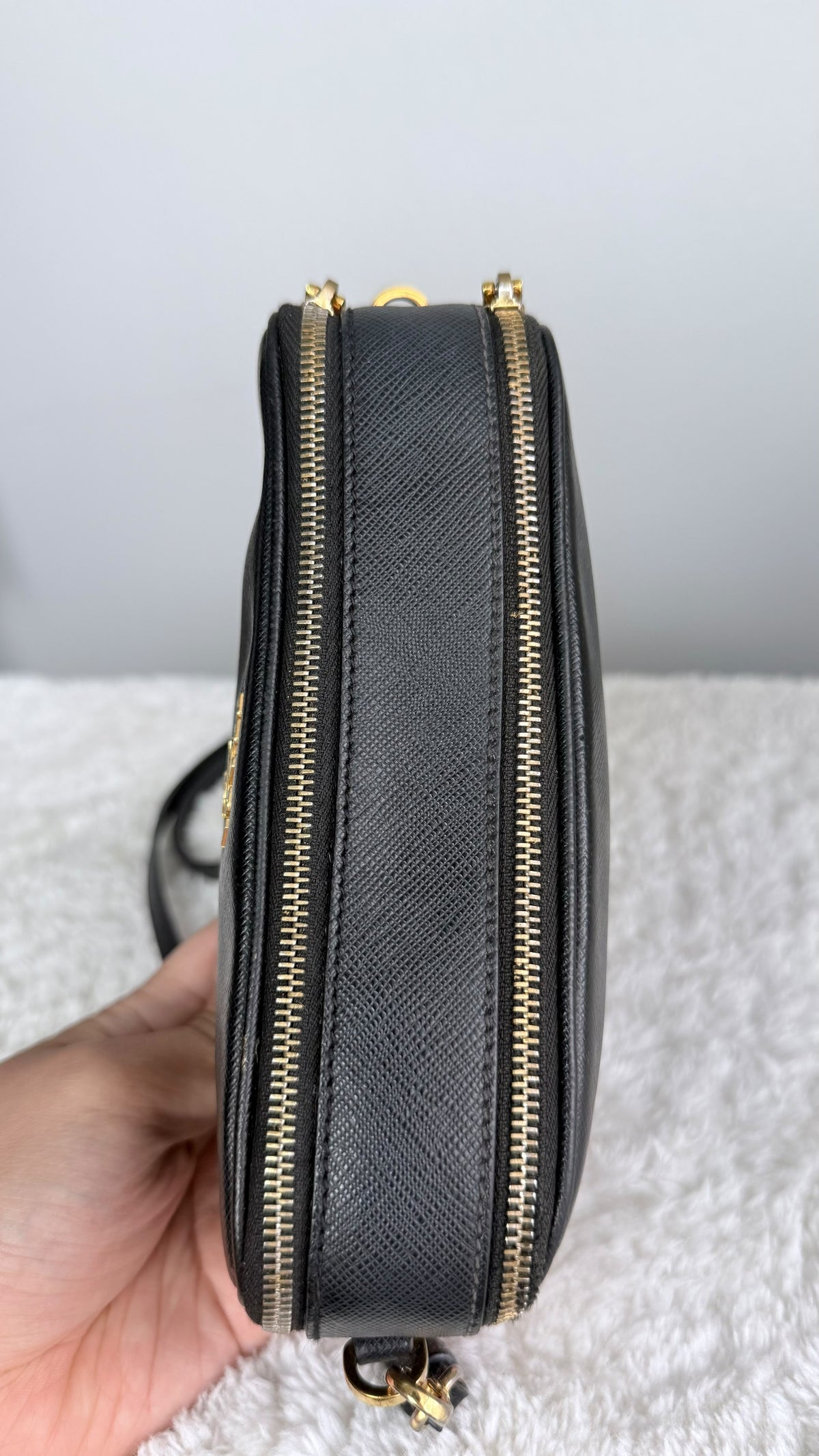 PRADA Camera Saffiano double zip Black