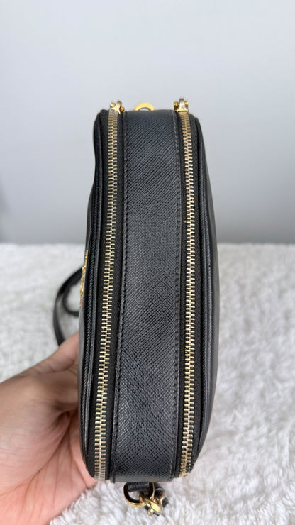 PRADA Camera Saffiano double zip Black