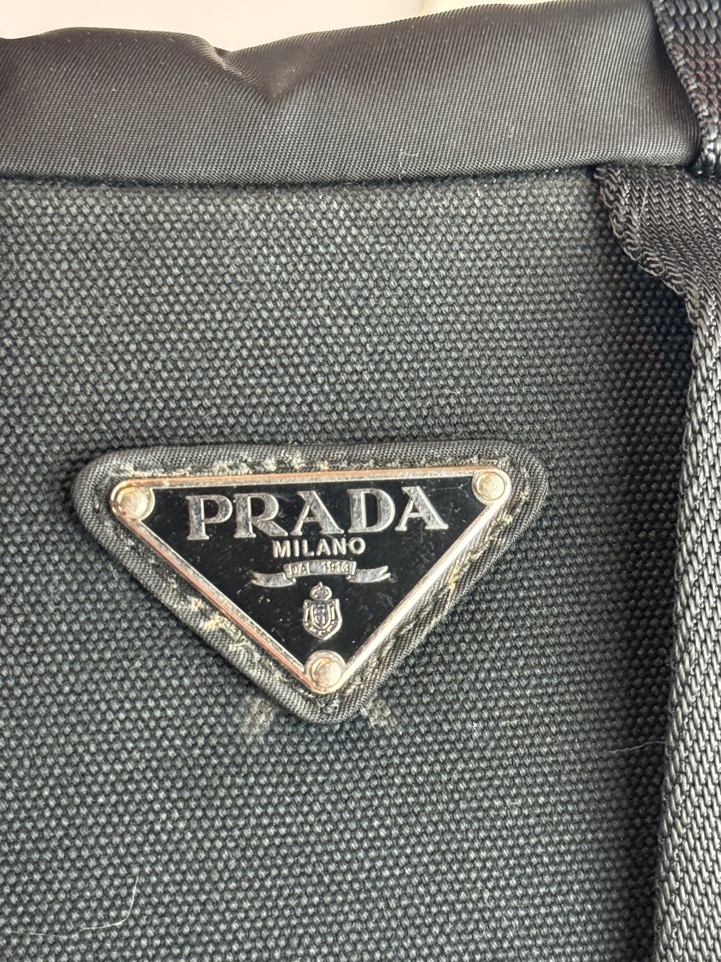 PRADA Tessuto Nylon Montagna Double Buckle Backpack Black