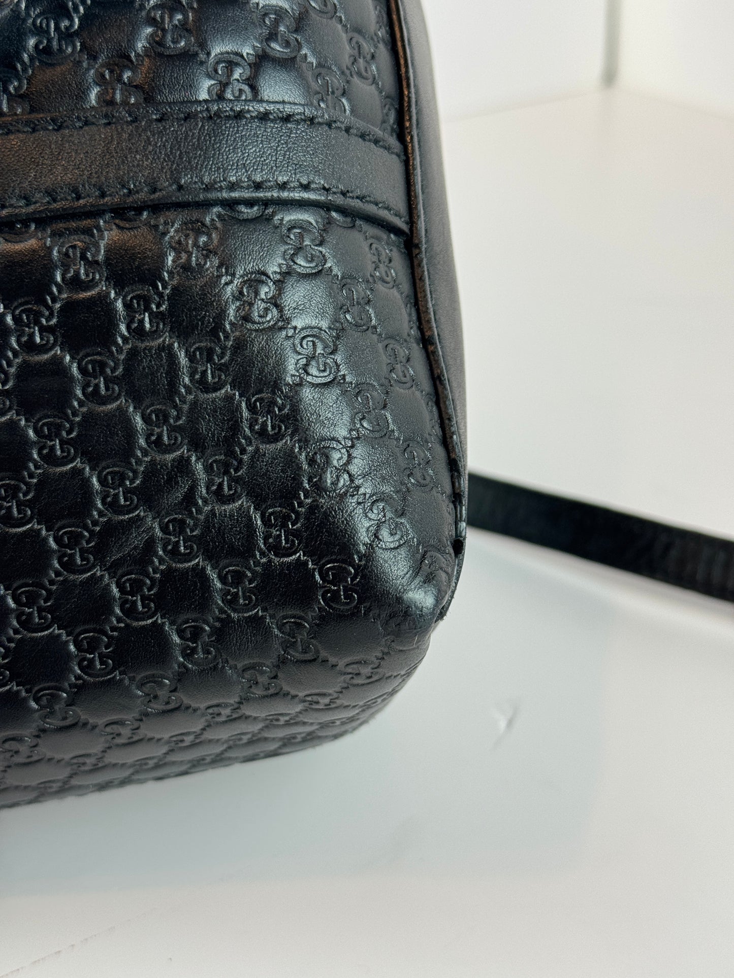 Gucci Soft Microguccdssima small Zippered Satchel Black