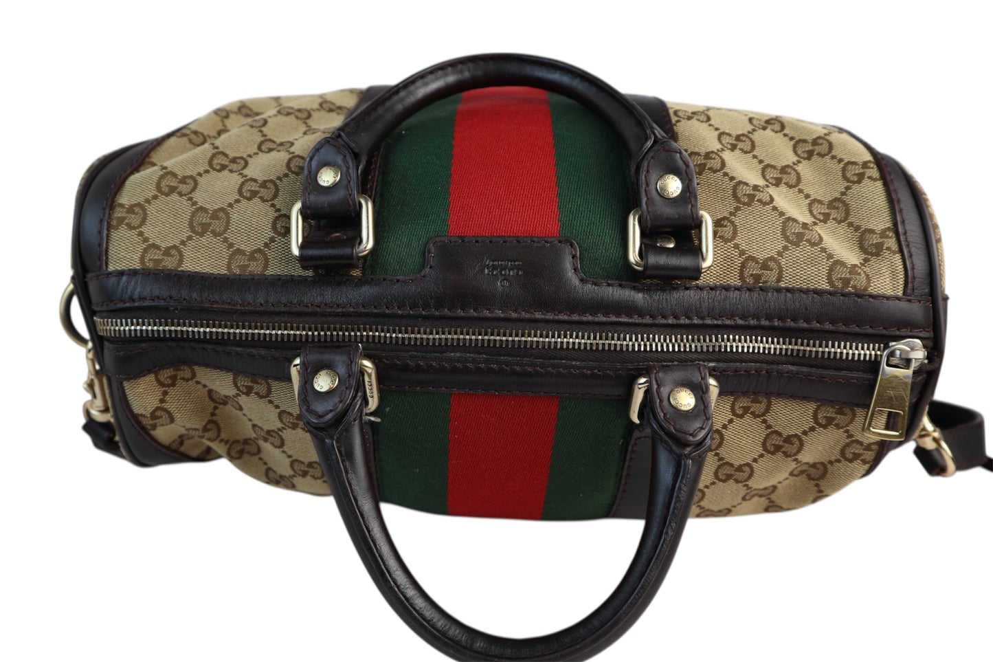 Gucci Web boston With Strap GG Canvas