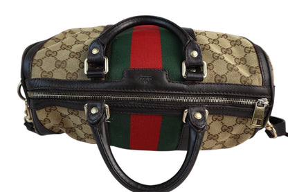 Gucci Web boston With Strap GG Canvas