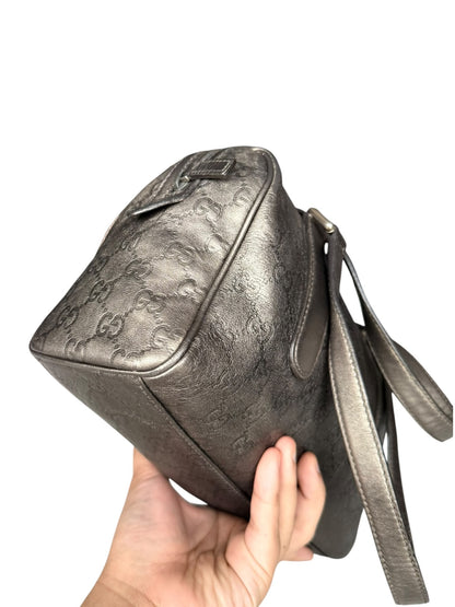 Gucci Boston Mini Guccisimma Leather Grey