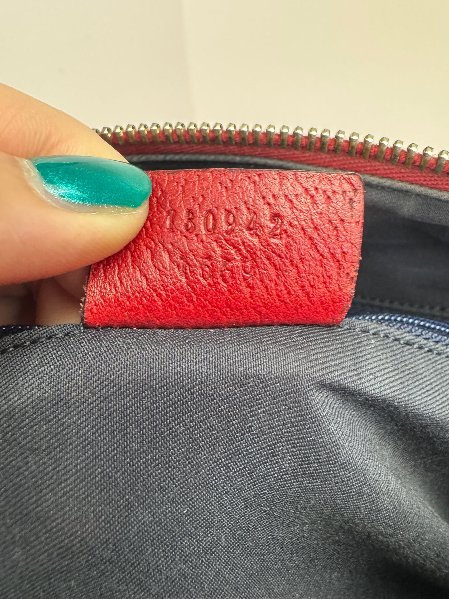 Gucci GG Canvas Boston Navy and red