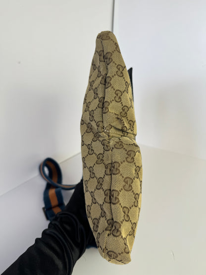 GUCCI Web Belt bag GG Canvas Navy Blue