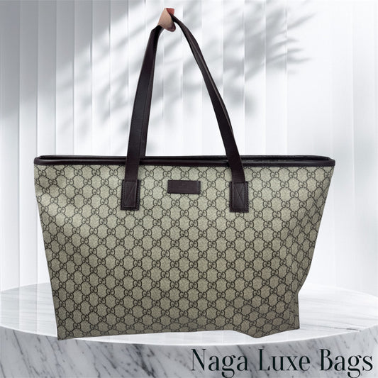 Gucci Tote Large GG Coated Canvas