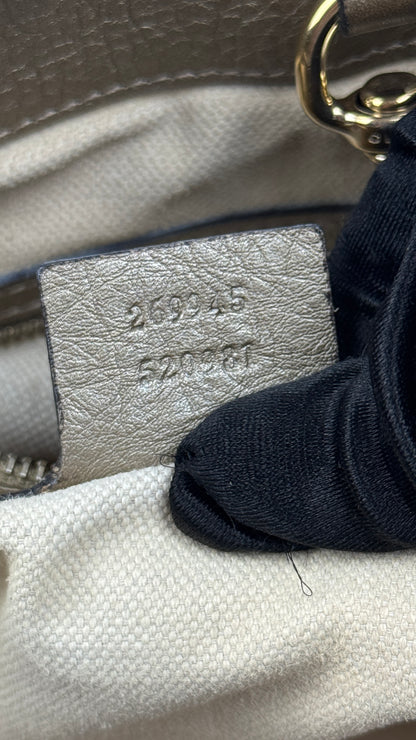 Gucci Bella Metallic Leather Tote Bag