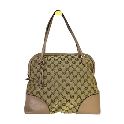 GUCCI Bree GG Canvas Shoulder Bag Pink Nude