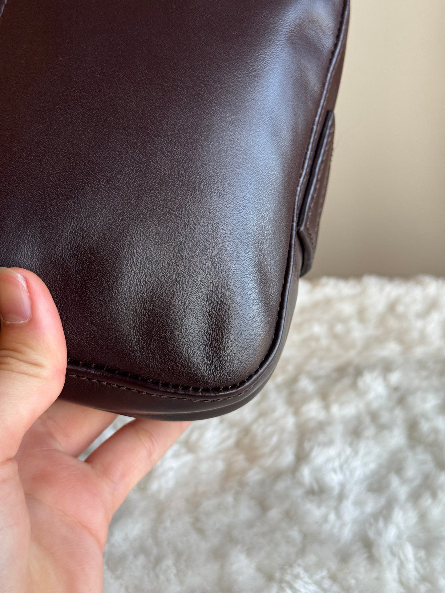 FENDI Chameleon Mini Crossbody Leather Dark Brown