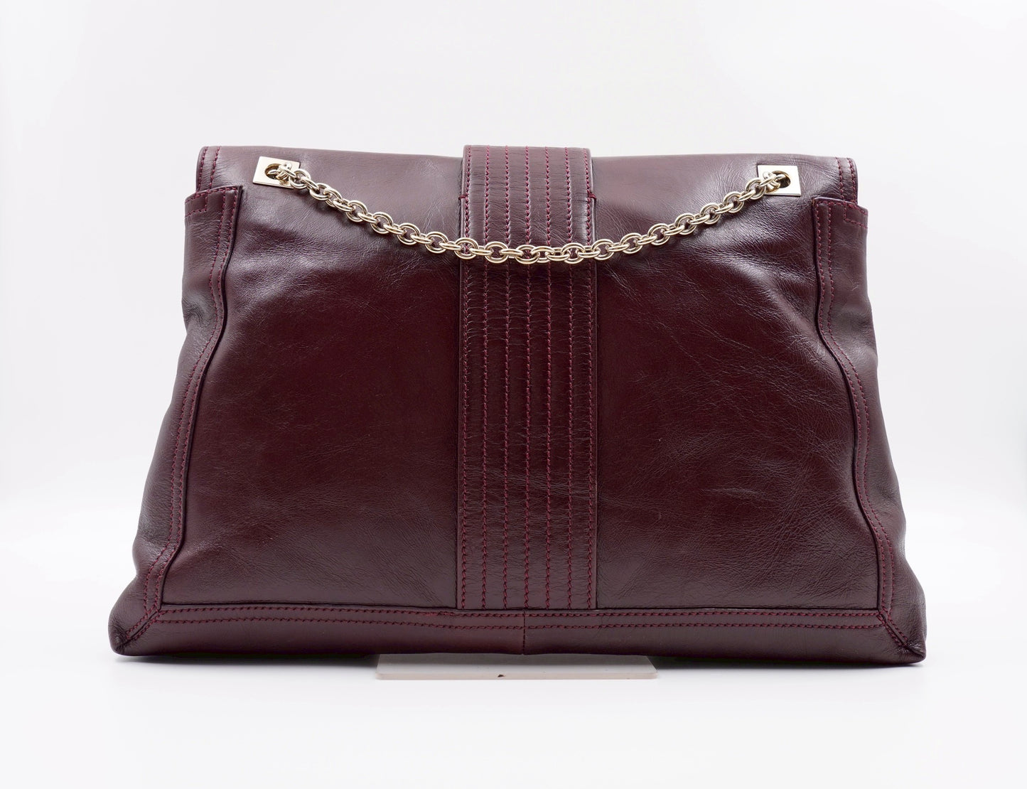 Fendi Purple Leather Maxi Baguette Flap