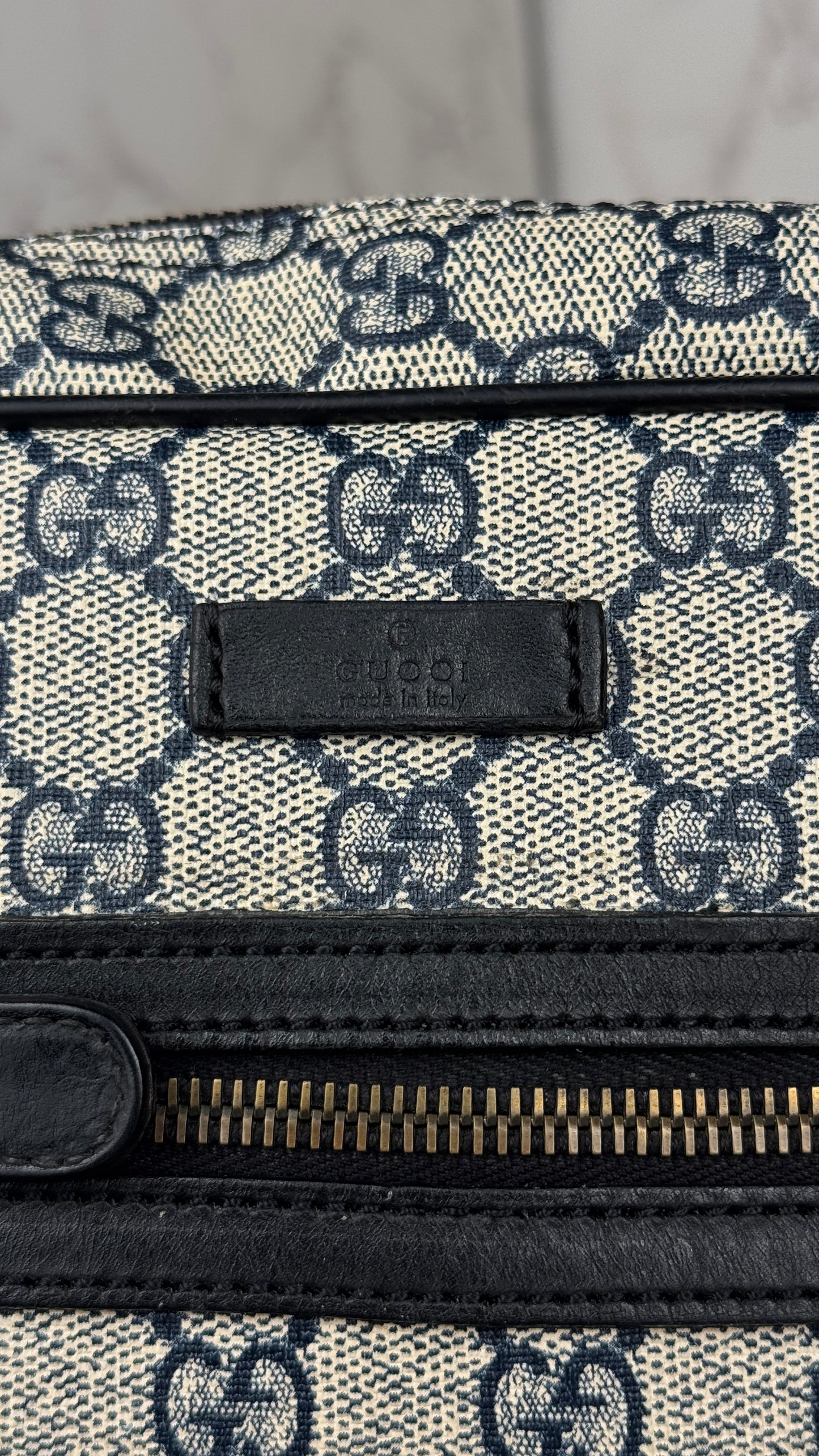 Gucci Front Zip Messenger Navy