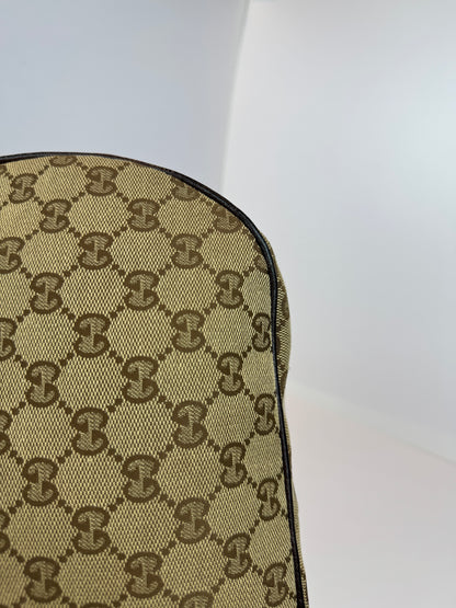 GUCCI Hobo Halfmoon Double Button GG Canvas Brown