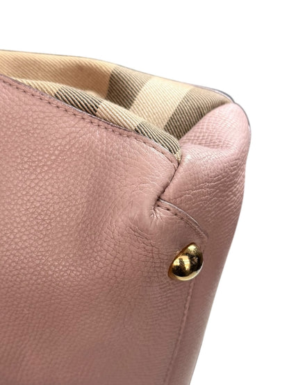 Burberry banner tote leather and house check Canvas small
