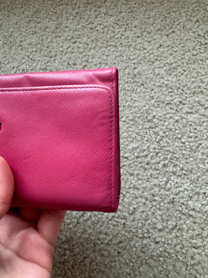 Prada saffianon Pink wallet
