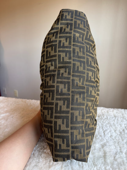 FENDI Pleated Zucca Canvas Shoulder bag