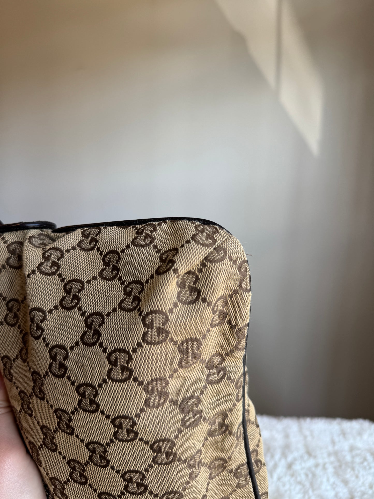 GUCCI Web Strap Camera GG Canvas Brown