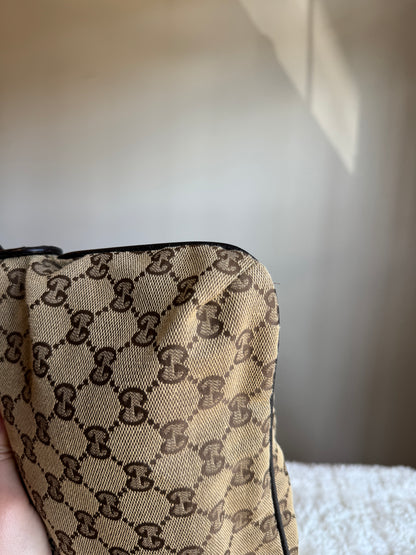 GUCCI Web Strap Camera GG Canvas Brown