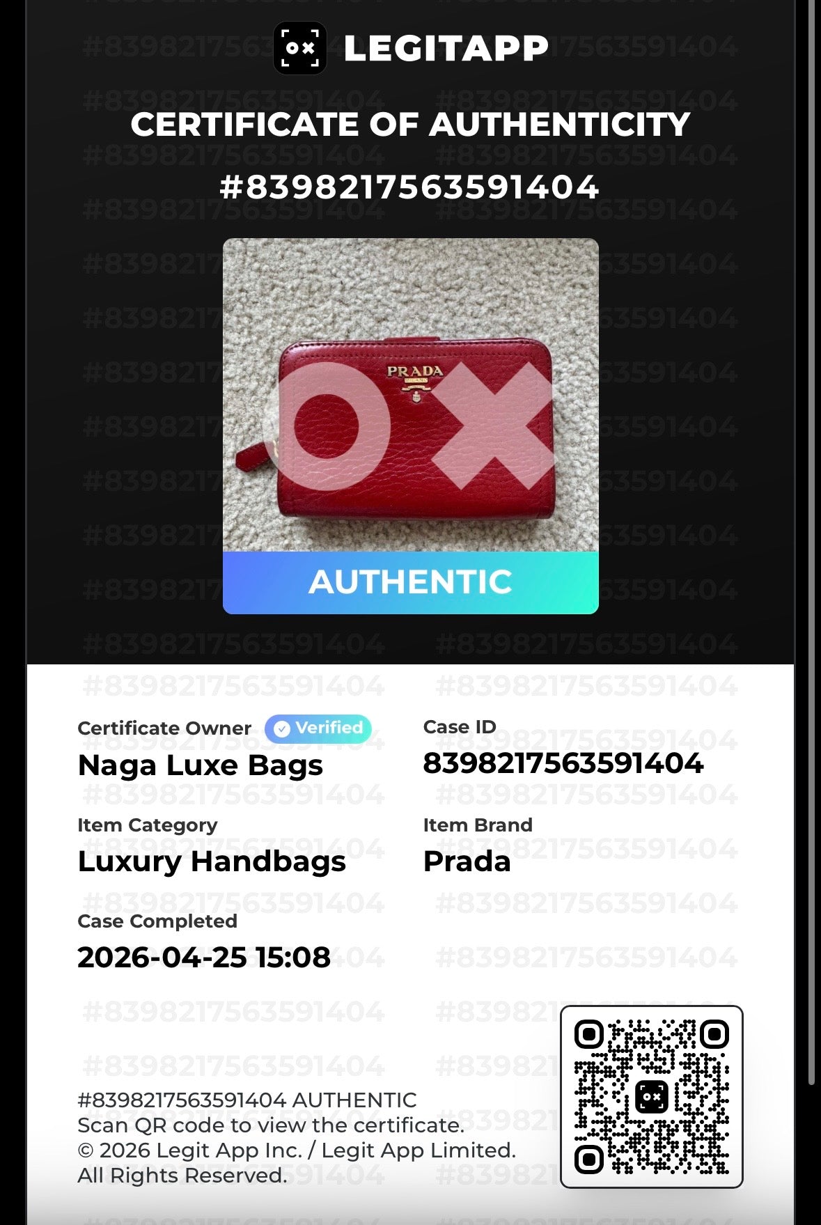 Prada leather Red wallet