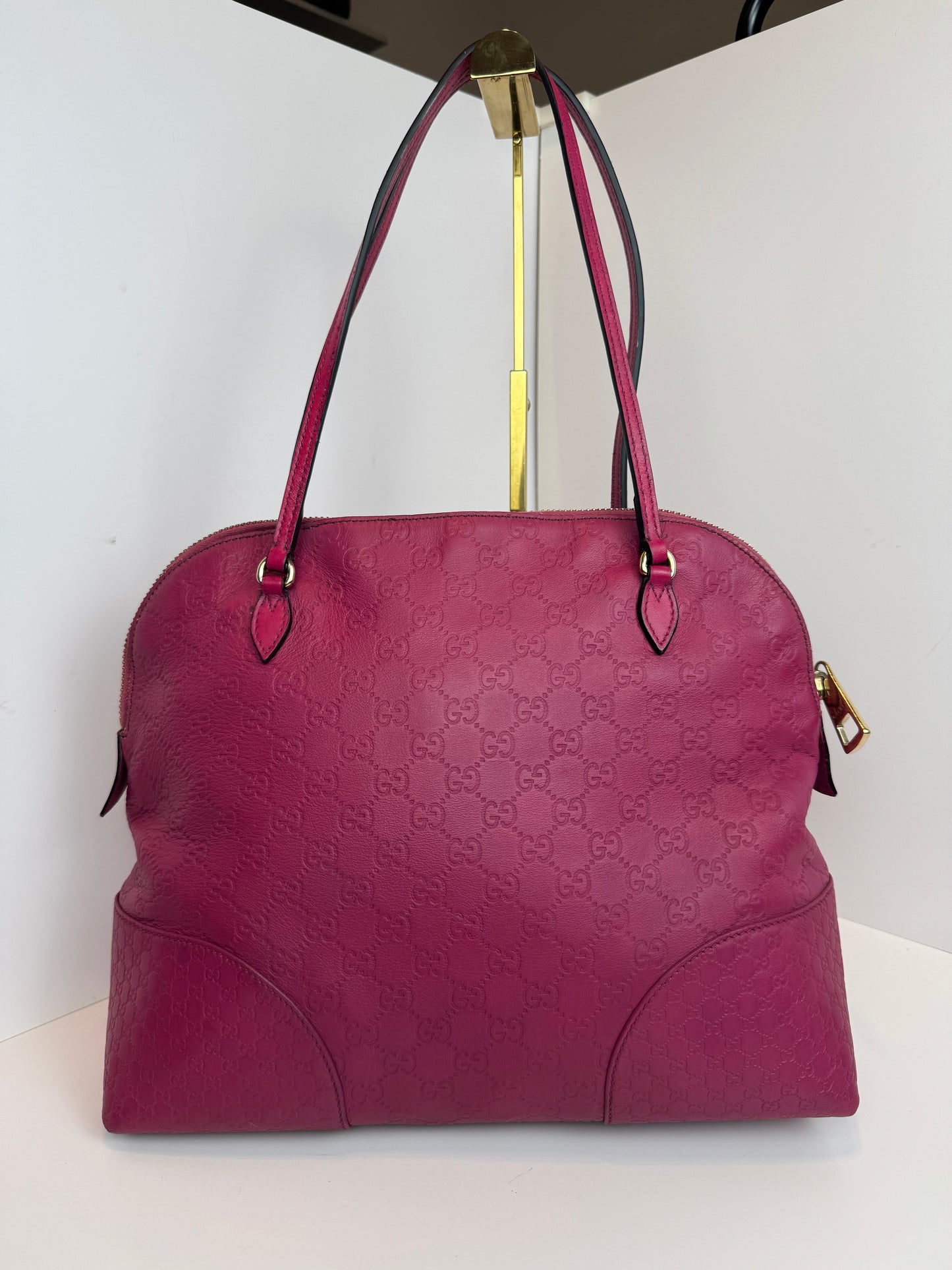 GUCCI Bree Shoulder Leather Pink