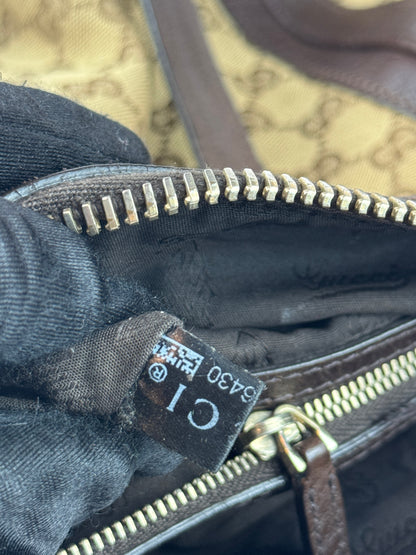 Gucci GG Charm Convertible Tote GG Canvas Brown