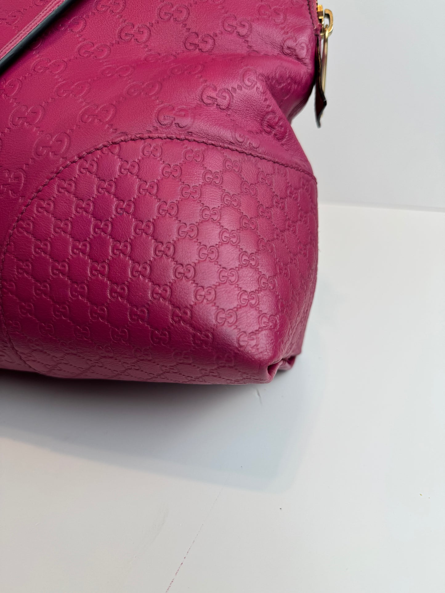 GUCCI Bree Shoulder Leather Pink