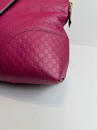 GUCCI Bree Shoulder Leather Pink