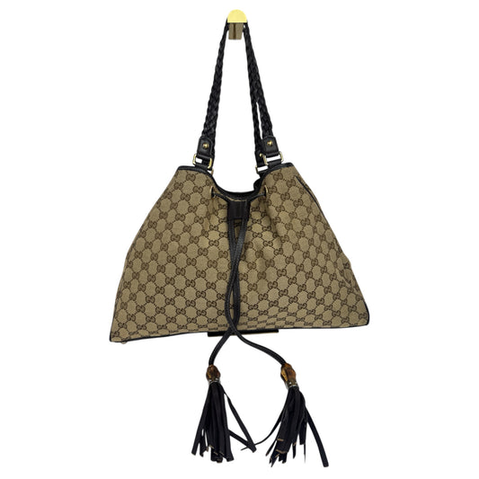 Gucci Drawstring Bamboo Hobo GG Canvas Monogram Brown