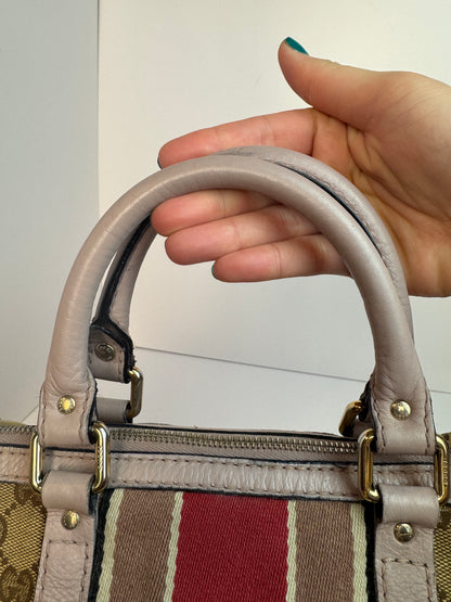 Gucci Web Stripe Boston Pink With Strap