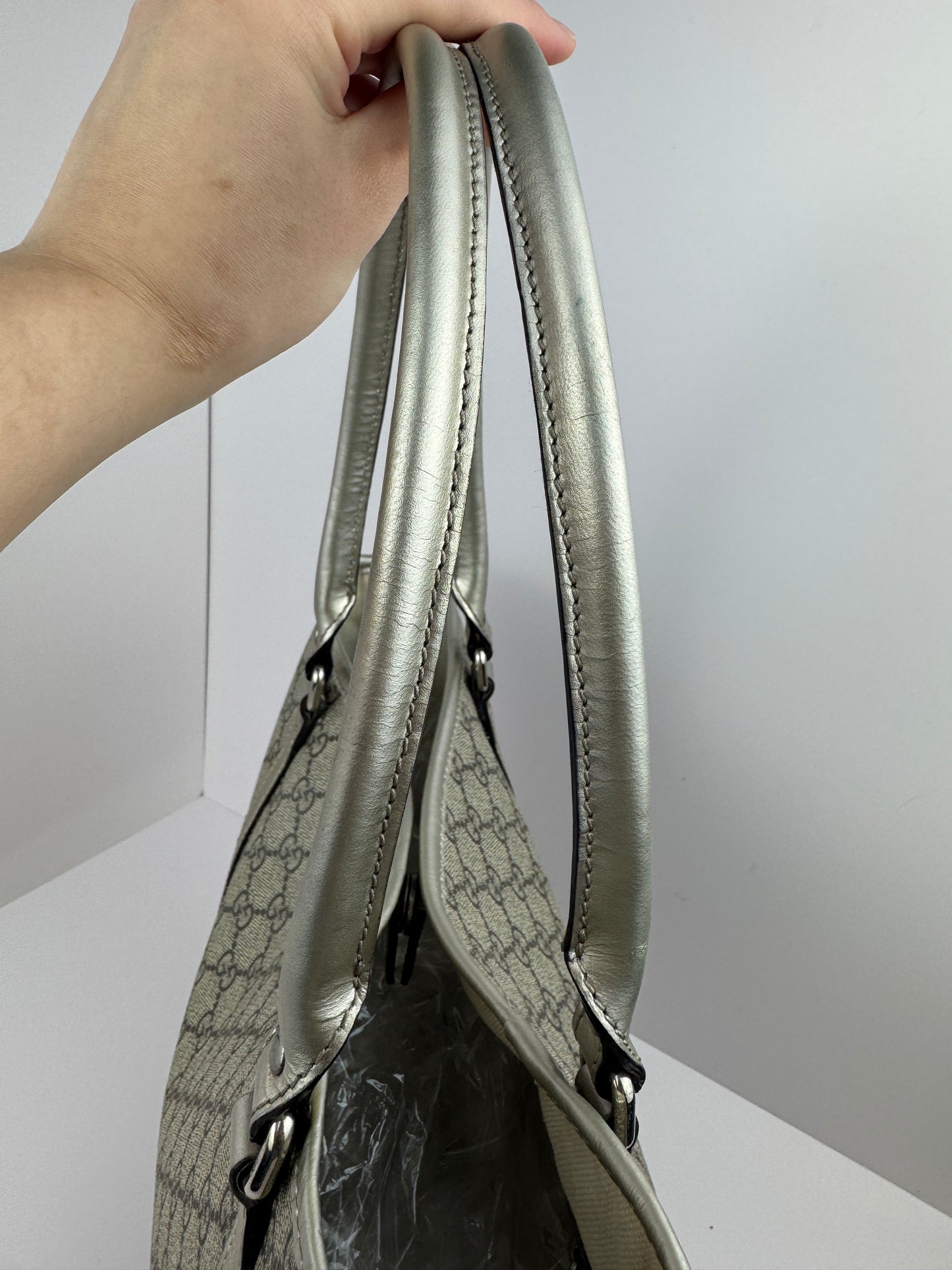 Gucci shopping Coated Canvas Grey