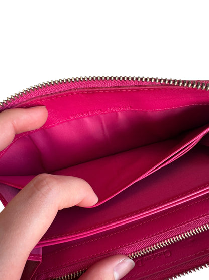WA4👛Dior Long wallet zippy Red (COA Included) retail $1350