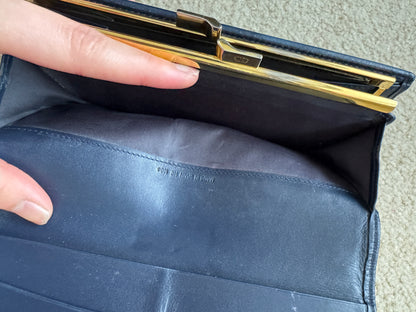 Christian Dior Trotter long wallet in navy blue Monogram