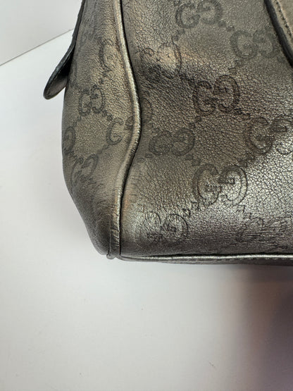 Gucci Boston Embossed Leather Monogram Grey